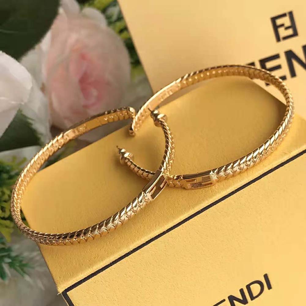 fendi ff baguette hoop earrings