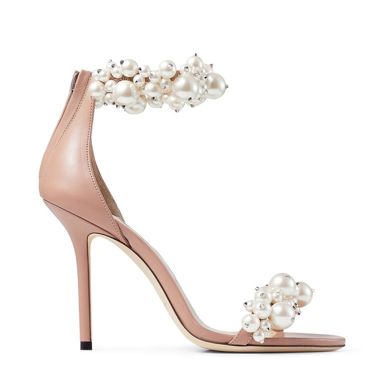 Jimmy Choo Women Maisel 100 Ballet Pink Nappa Leather Sandals
