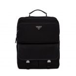 Prada Men Fabric Backpack Accented with Fine Saffiano Leather Trim