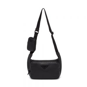 Prada Men Leather Shoulder Bag-Black