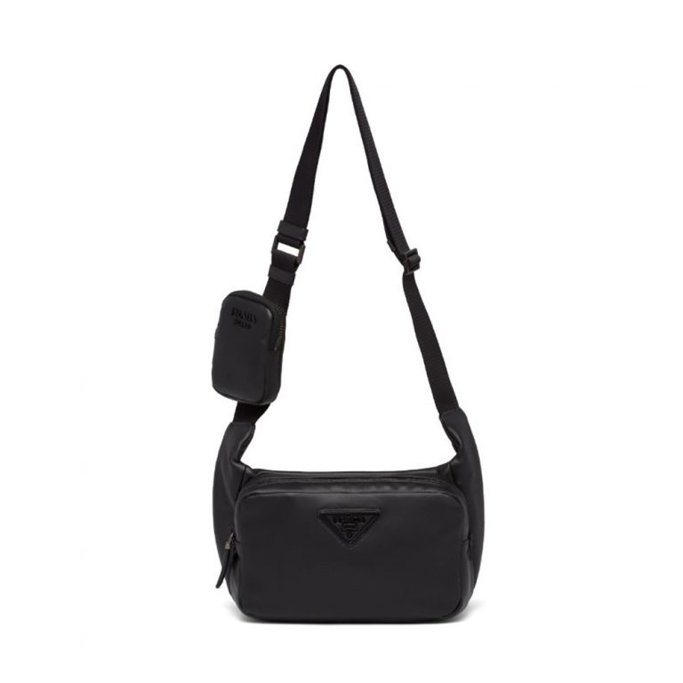 Prada Men Leather Shoulder Bag-Black