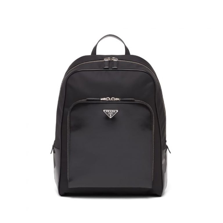 Prada Men Re-Nylon and Leather Backpack-Black