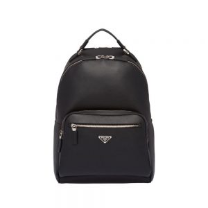 Prada Men Saffiano Leather Backpack-Black