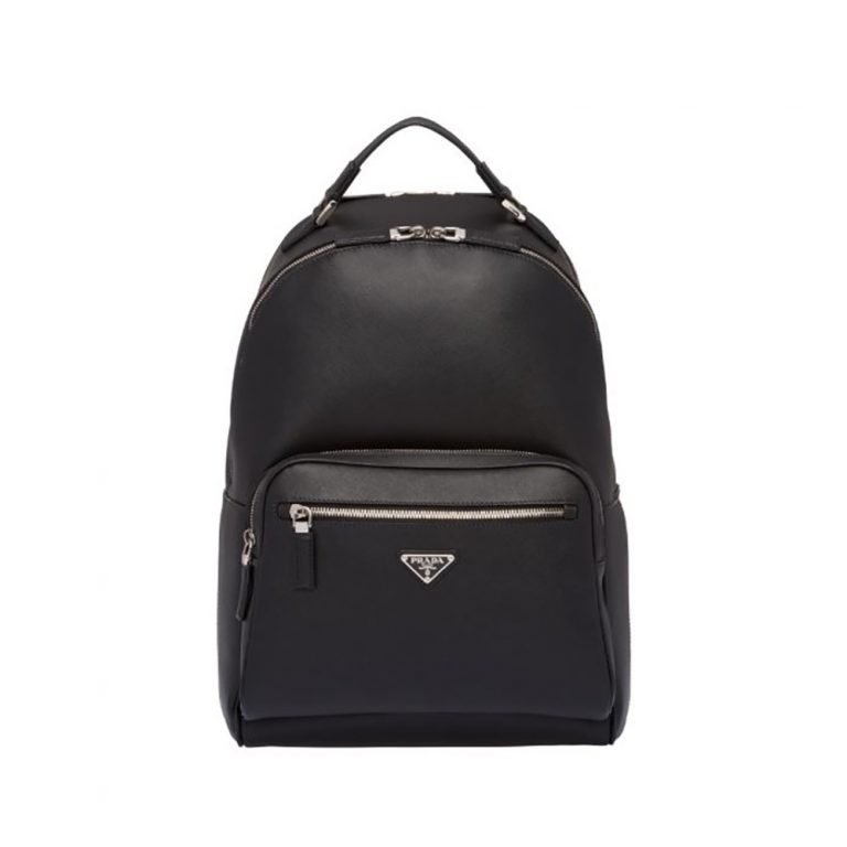 Prada Men Saffiano Leather Backpack-Black