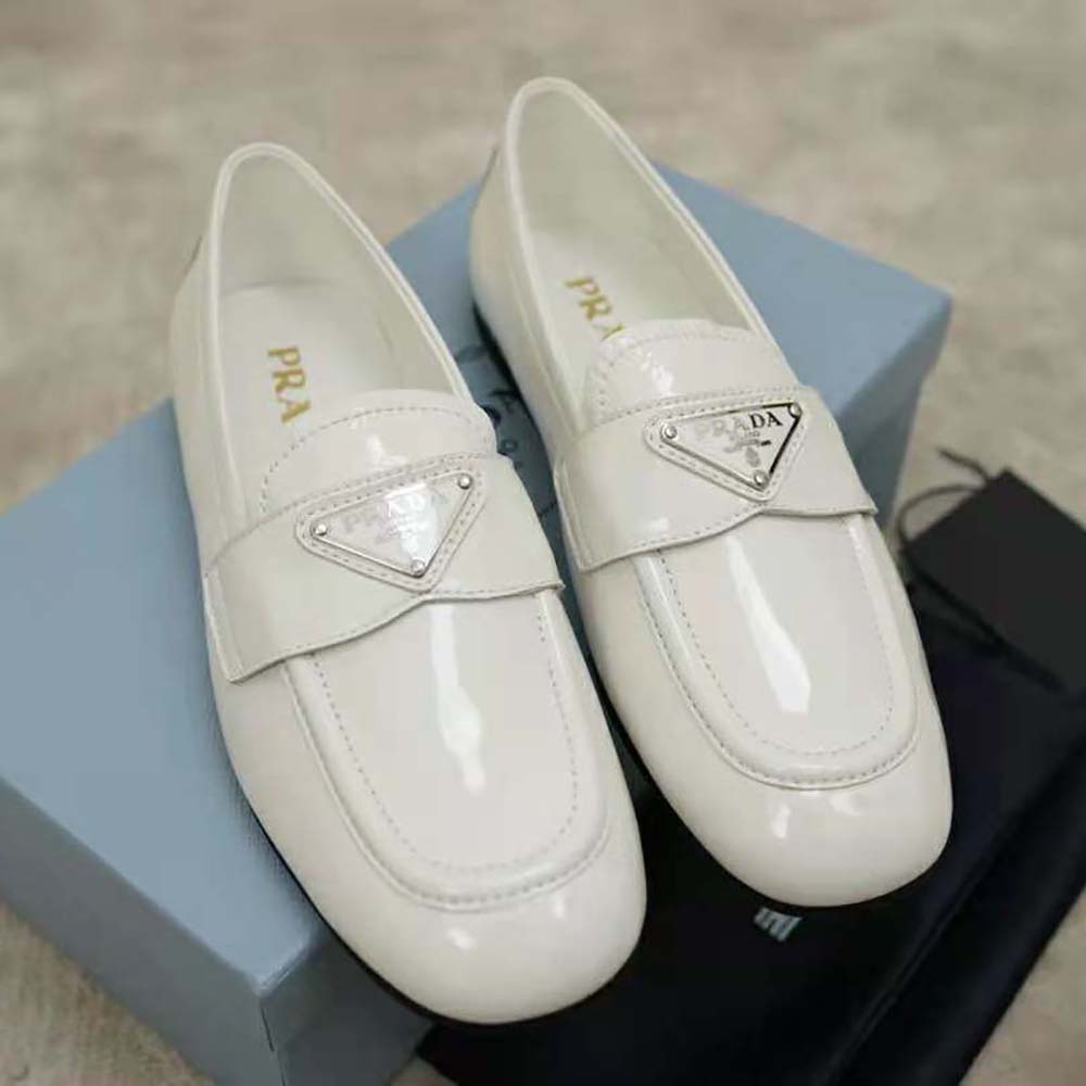 white patent loafers womens