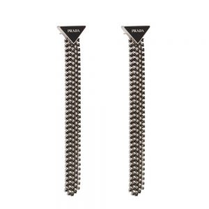 Prada Women Prada Symbole Drop Earrings-Black