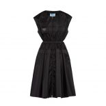 Prada Women Re-Nylon Gabardine Sleeveless Dress-Black