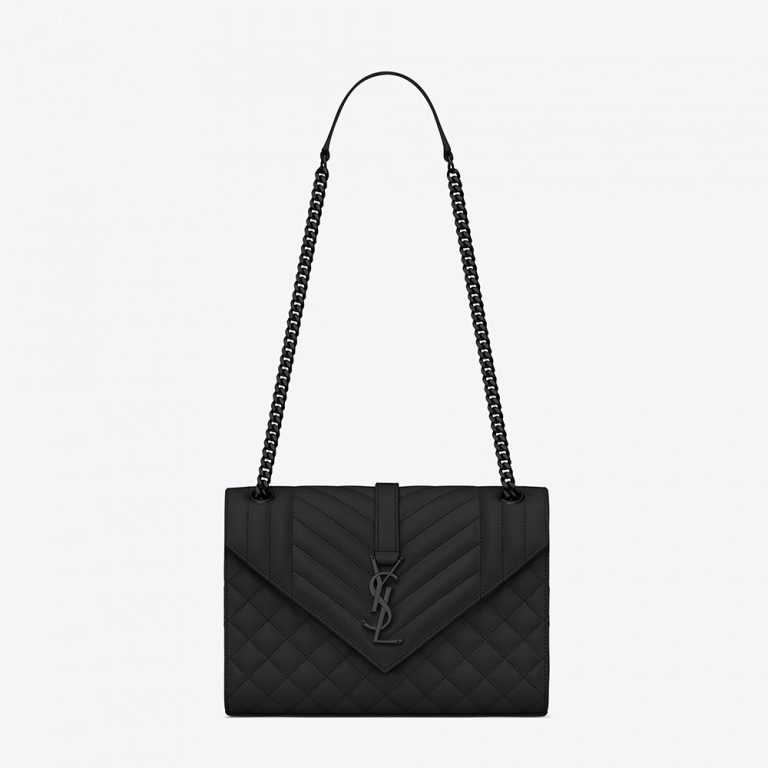 Saint Laurent YSL Women Envelope Medium Bag in Mix Matelasse Grain DE Poudre Embossed Leather