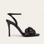 Valentino Women Garavani Atelier Shoes 03 Rose Edition Sandal 100 MM-Black