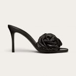 Valentino Women Garavani Atelier Shoes 03 Rose Edition Slide Sandal 90 MM-Black