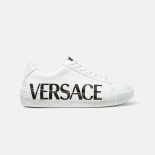 Versace Unisex Shoes Greca Logo Sneakers-White