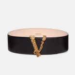 Versace Women Virtus Waist belt in Calf Leather-Black