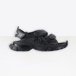 Balenciaga Women Track Sandal in Black Neoprene and Rubber
