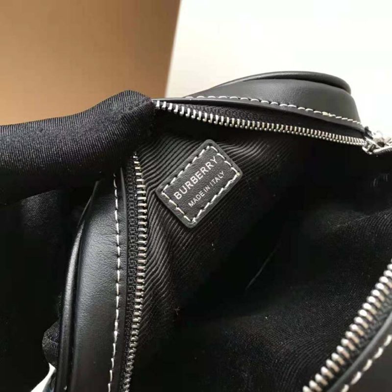 Burberry Women Logo Graphic Denim and Leather Louise Bag