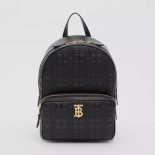 Burberry Women Quilted Check Lambskin Backpack-Black