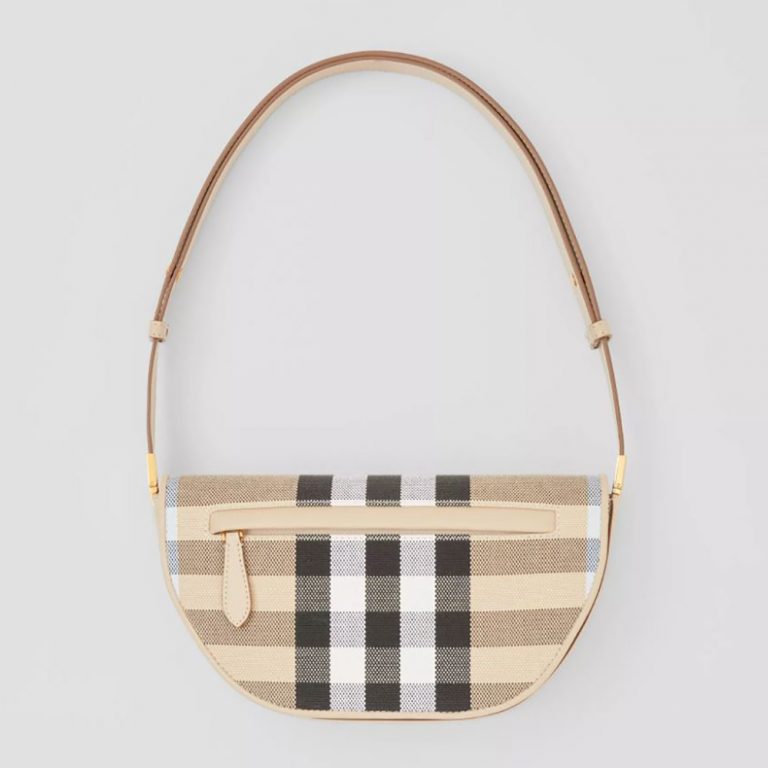 Burberry Women Small Check Canvas and Leather Olympia Bag