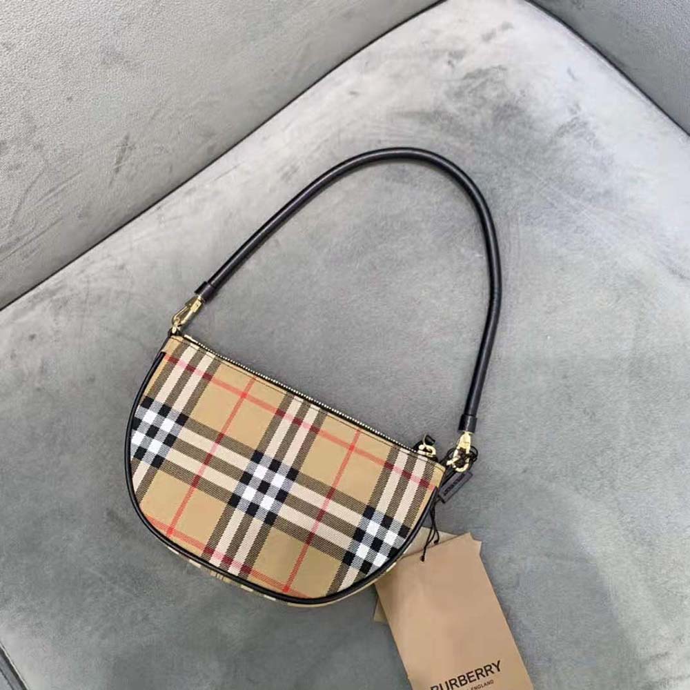 burberry beige check olympia pouch