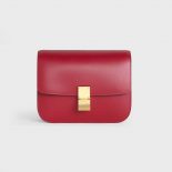 Celine Women Medium Classic Bag in Box Calfskin-Red