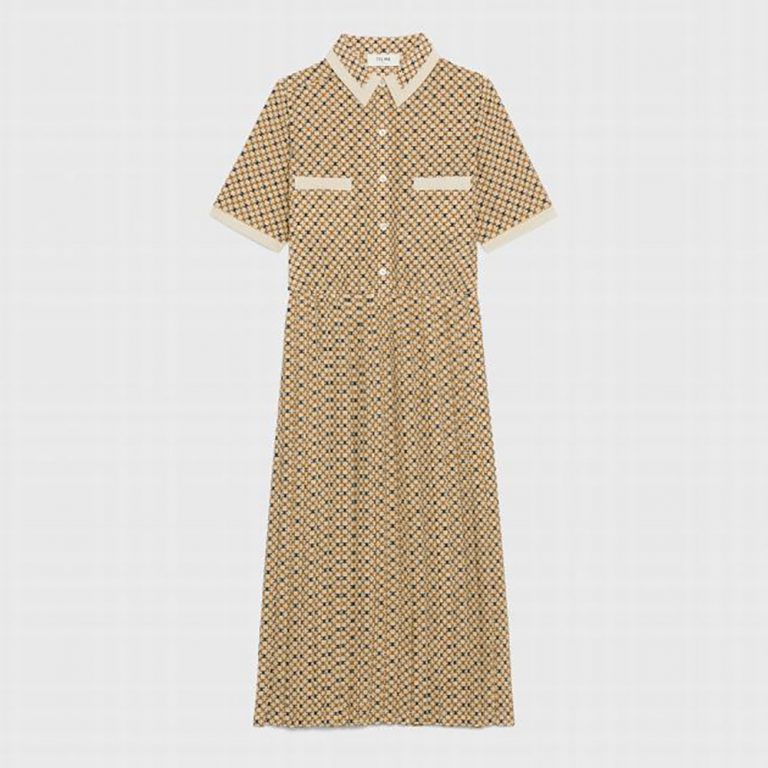 Celine Women Shirt Dress in Crepe DE Chine