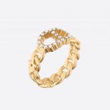 Dior Women Clair D Lune Ring Gold-Finish Metal and White Crystals