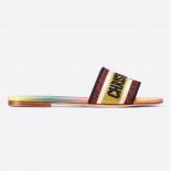 Dior Women Dway Slide Multicolor Embroidered Cotton