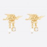 Dior Women J'Adior Earrings Gold-Finish Metal and White Resin Pearls