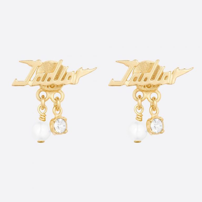Dior Women J'Adior Earrings Gold-Finish Metal and White Resin Pearls