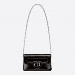 Dior Women Medium Diordouble Bag Black Crinkled Patent Lambskin