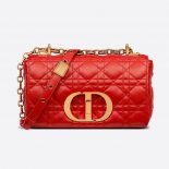 Dior Women Small Dior Caro Bag Supple Cannage Calfskin-red