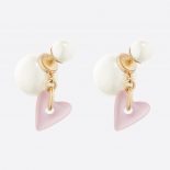 Dior Women Tribales Earrings Gold-Finish Metal and with Pink Glass