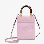 Fendi Women Mini Sunshine Shopper Leather Mini-Bag-Pink