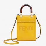 Fendi Women Mini Sunshine Shopper Leather Mini-Bag-Yellow
