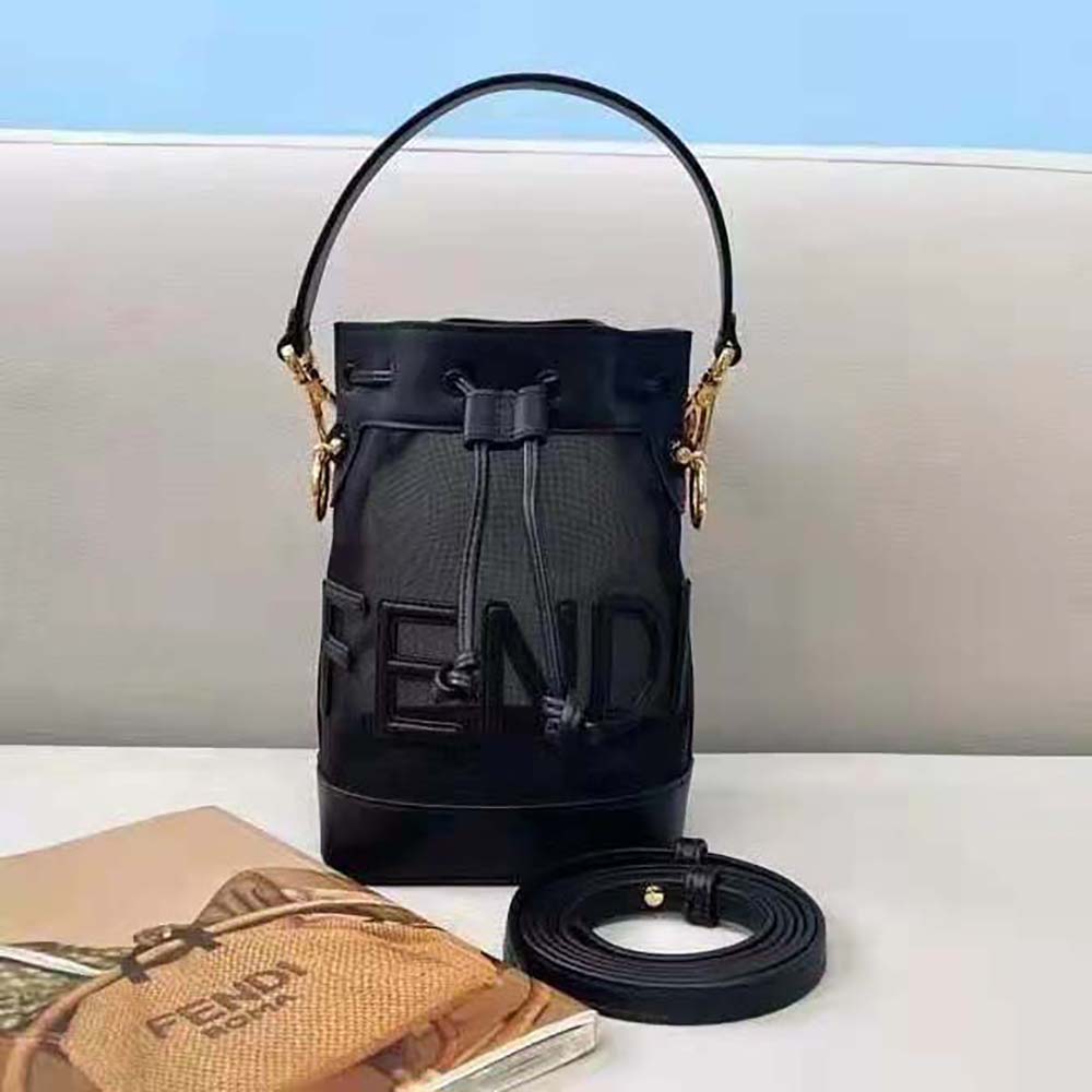 fendi mini mon tresor mesh bucket bag