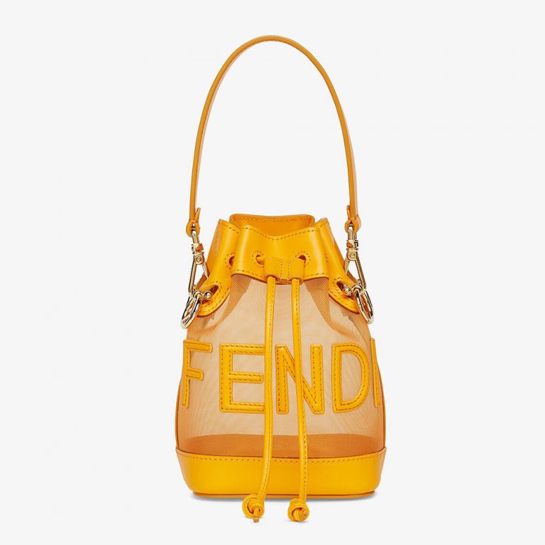 Fendi Women Mon Tresor Leather and Mesh Mini-bag