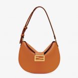 Fendi Women Small Croissant Brown Leather Bag