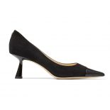 Jimmy Choo Women RENE 65 Black Suede and Patent Leather Pointed Pumps