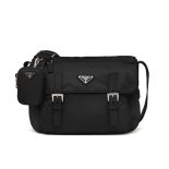 Prada Women Re-Nylon Shoulder Bag-Black