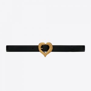 Saint Laurent YSL Women Heart Belt in Lambskin