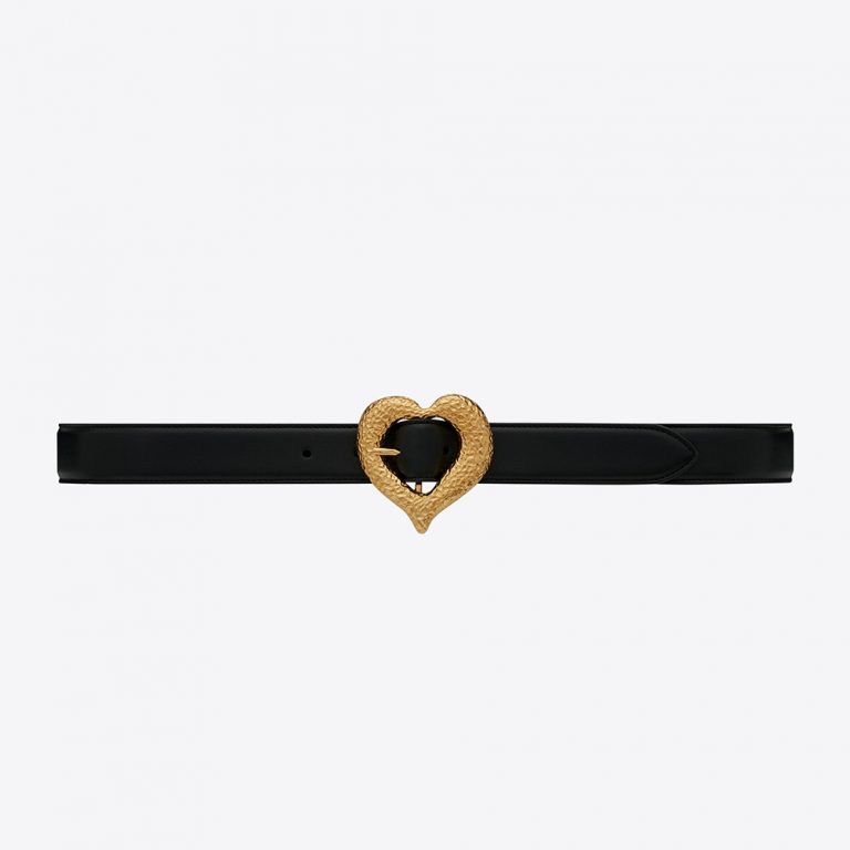 Saint Laurent YSL Women Heart Belt in Lambskin