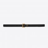 Saint Laurent YSL Women Monogram Narrow Belt with Square Buckle in Lacquered Leather