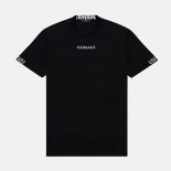 Versace Women Logo Embroidered T-shirt-Black