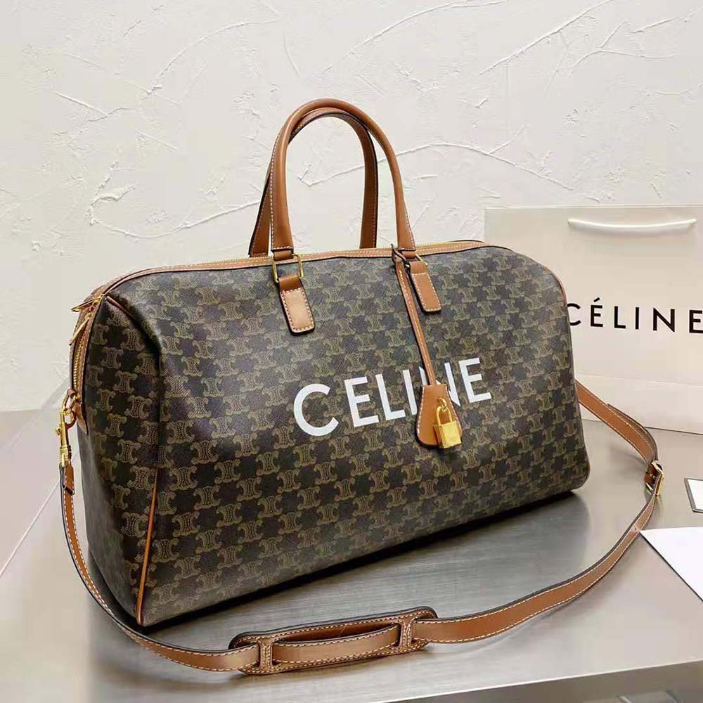 Celine Large Voyage Bag in Triomphe Canvas with David Weiss Wave