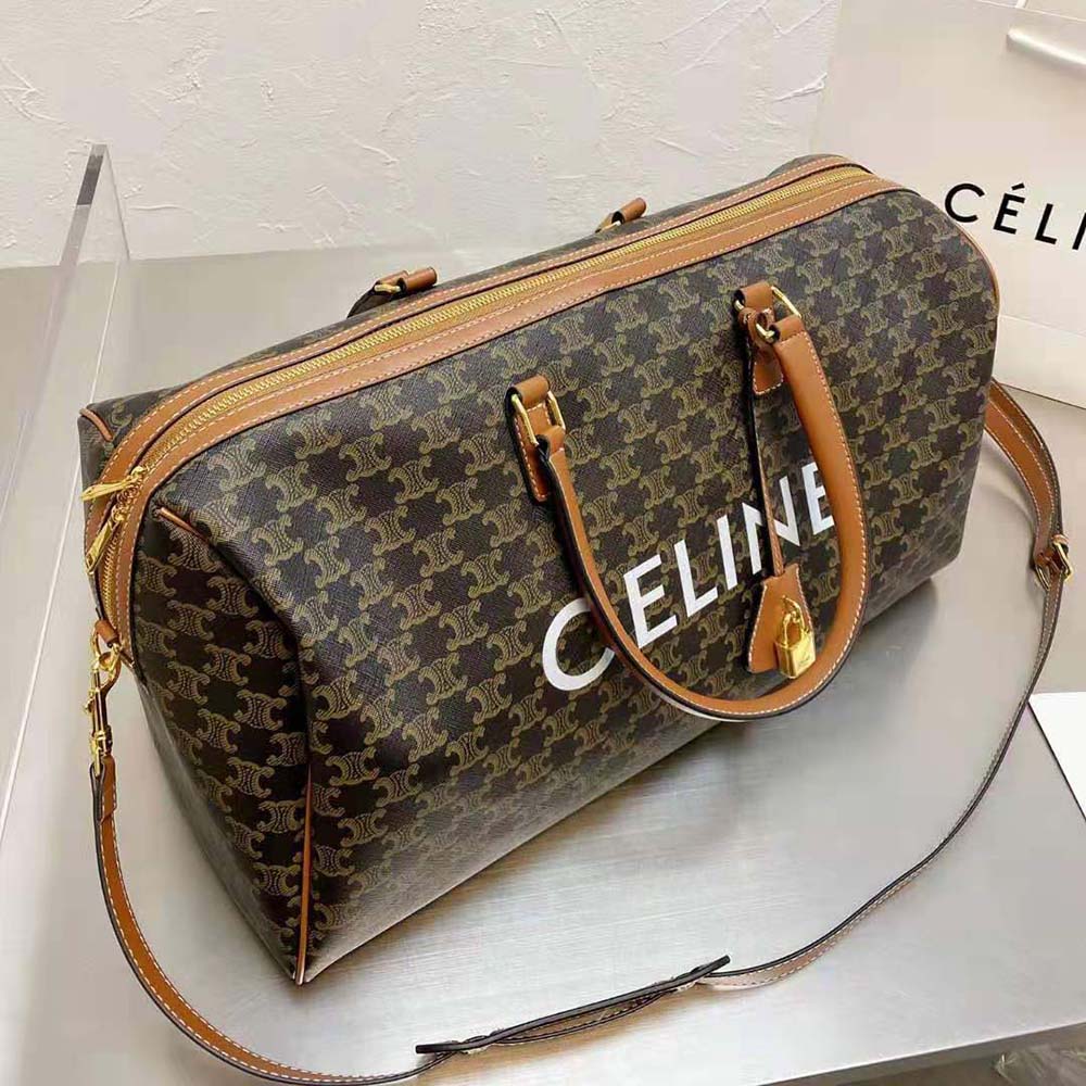 Celine Large Voyage Bag in Triomphe Canvas with David Weiss Wave