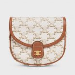 Celine Women Mini Besace in Triomphe Canvas and Calfskin