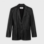 Celine Women Tournon Jacket in Lambskin Leather-Black