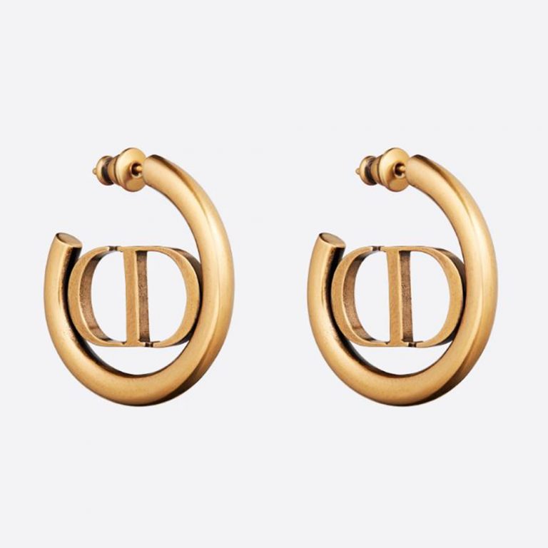 Dior Women 30 Montaigne Hoop Earrings Antique Gold-Finish Metal