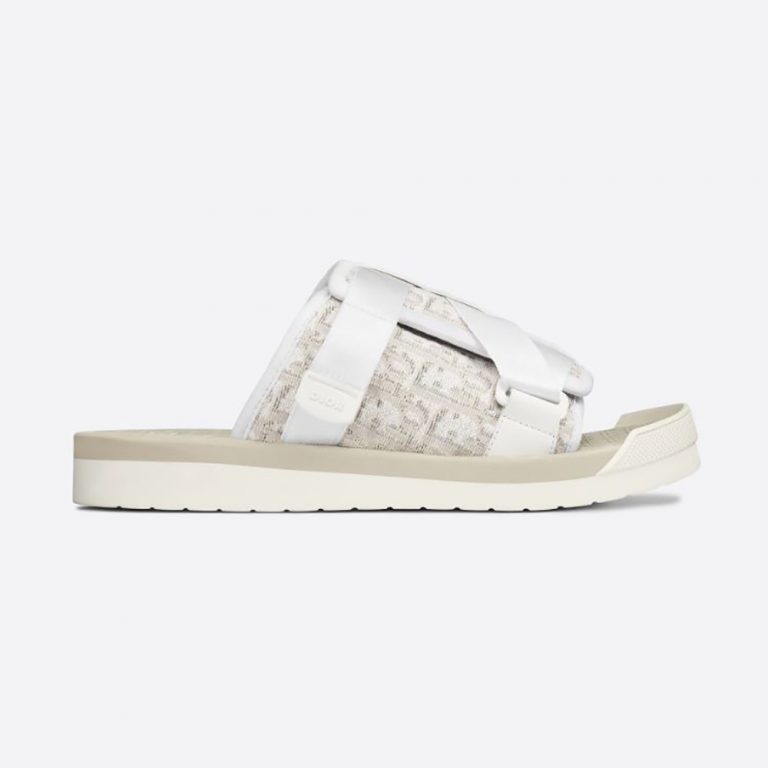Dior Women Alpha Sandal Off-White Dior Oblique Jacquard