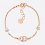 Dior Women CD Navy Bracelet Rose Gold-Finish Metal and White Crystals