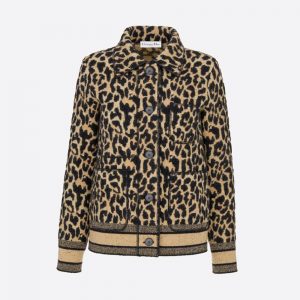 Dior Women Caro Jacket Beige Multicolor Mizza Technical Wool Knit