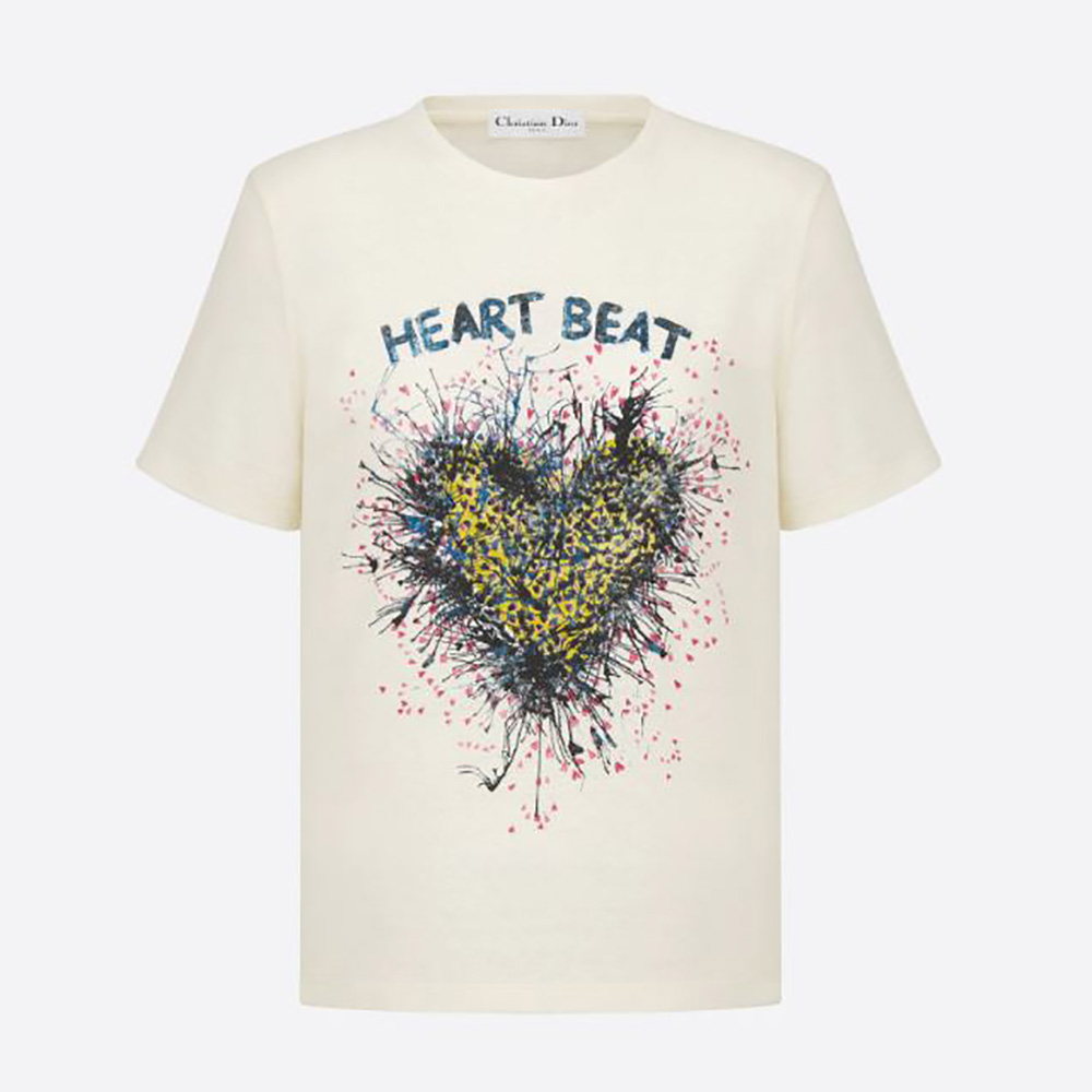 Dior Women Heart Beat T-Shirt Ecru 